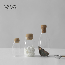 Danish VIVA ktika glass jar ins minimalist tea jar sugar jar storage jar Nordic style large medium and small