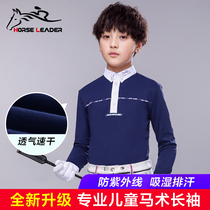 Summer childrens equestrian equipment competition Long sleeve equestrian T-shirt Childrens equestrian clothing Equestrian suit Riding outfit for women