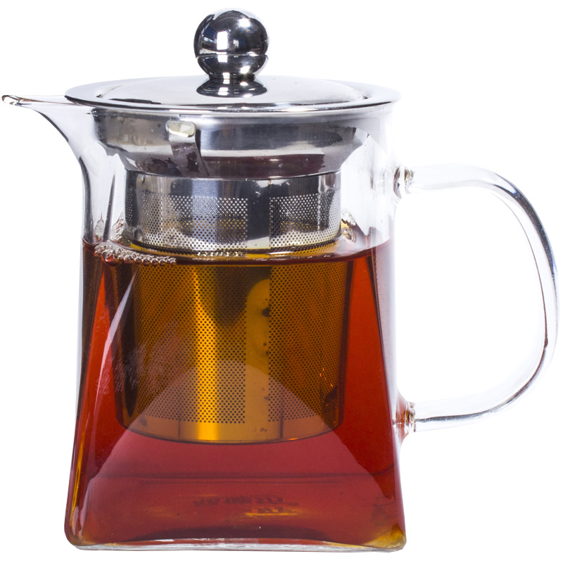 Treasure minister 's transparent glass kung fu tea set suit Japanese hammer red teapot tea cups, thickening of the household