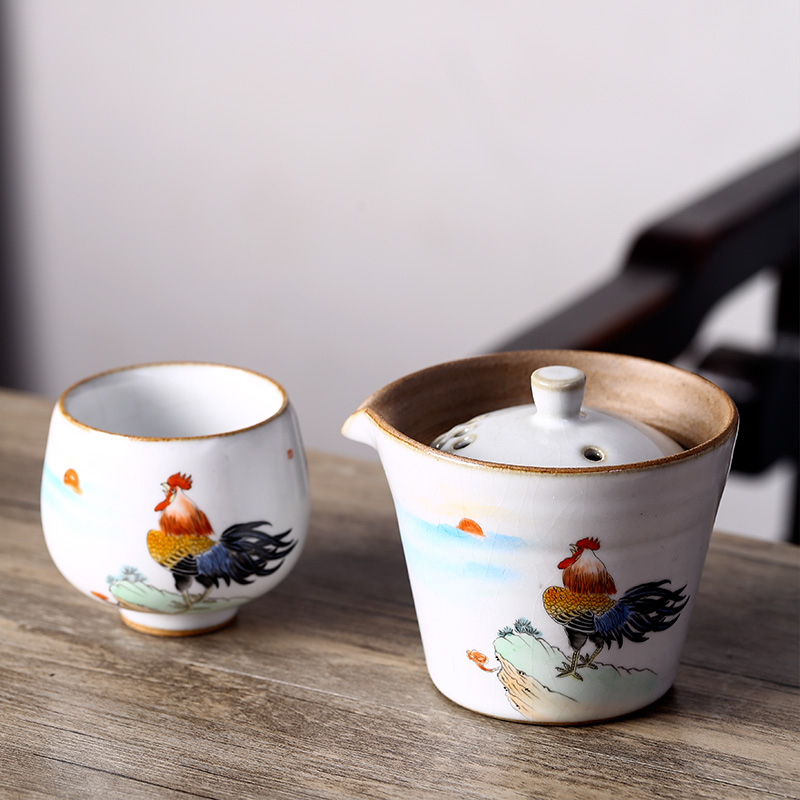 Jingdezhen kung fu tea bowl no riding tureen your up hand - made big cups chicken hand grasp pot of hot tea