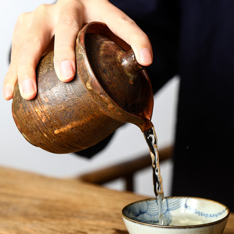 Pure manual hand grasp the teapot lid to use hot large jingdezhen tea; Preventer clay kunfu tea tea set household restoring ancient ways