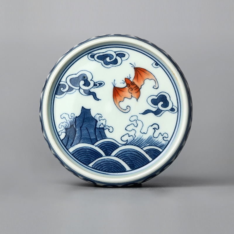 It place jingdezhen blue and white porcelain pure manual cover cover Japanese hand - made live kungfu tea cup pad accessories