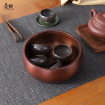 Tea ceremony kung fu tea set copper tea wash Japanese Zen wash tea cup Basin tea bowl tea wash pen wash water large tea wash