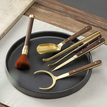 Kung Fu tea accessories set copper Wood tea knife tea clip kung fu tea ceremony six gentlemen tea making tools tea set supplies