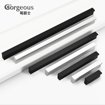 Brother Jazz Solid Lengthened Handle Modern Cupboard Door Black Minimyo Wardrobe Door Handle Nordic Drawers Aluminum Handle