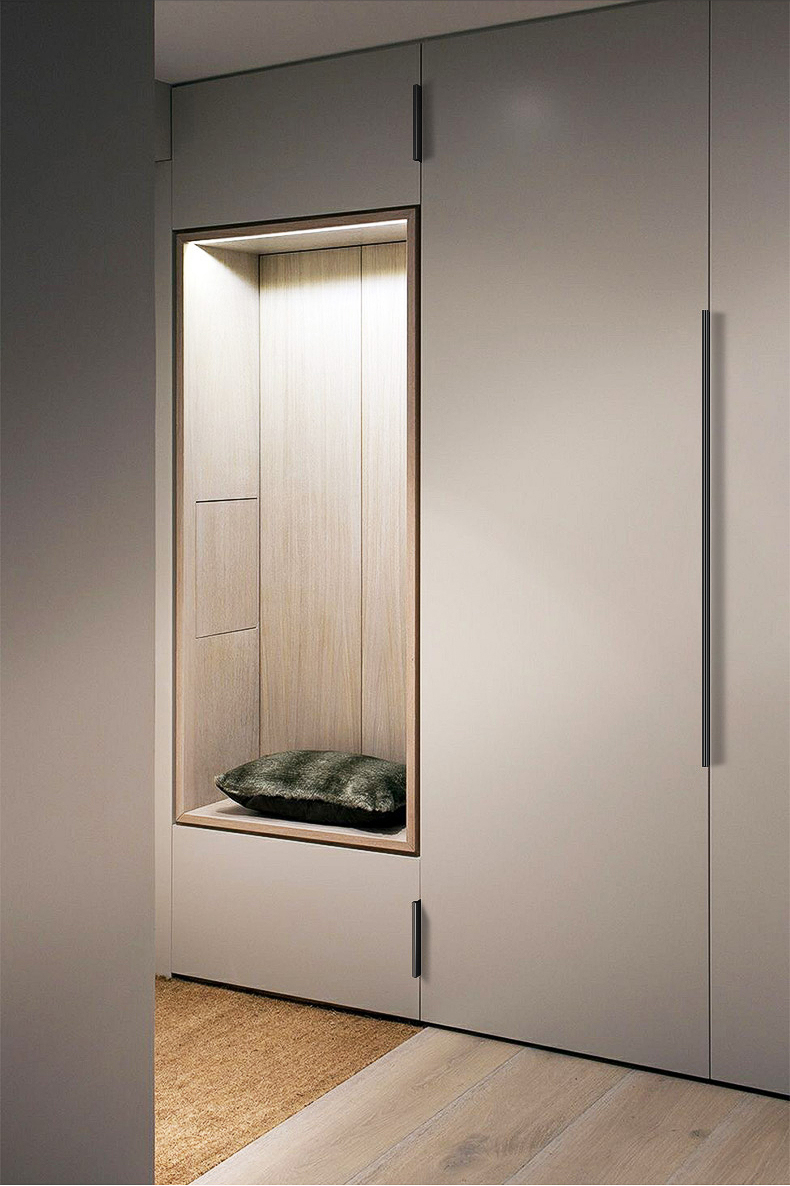 欧式拉手简约暗柜门现代隐形铝合金嵌入式橱柜衣柜加长门把手免广