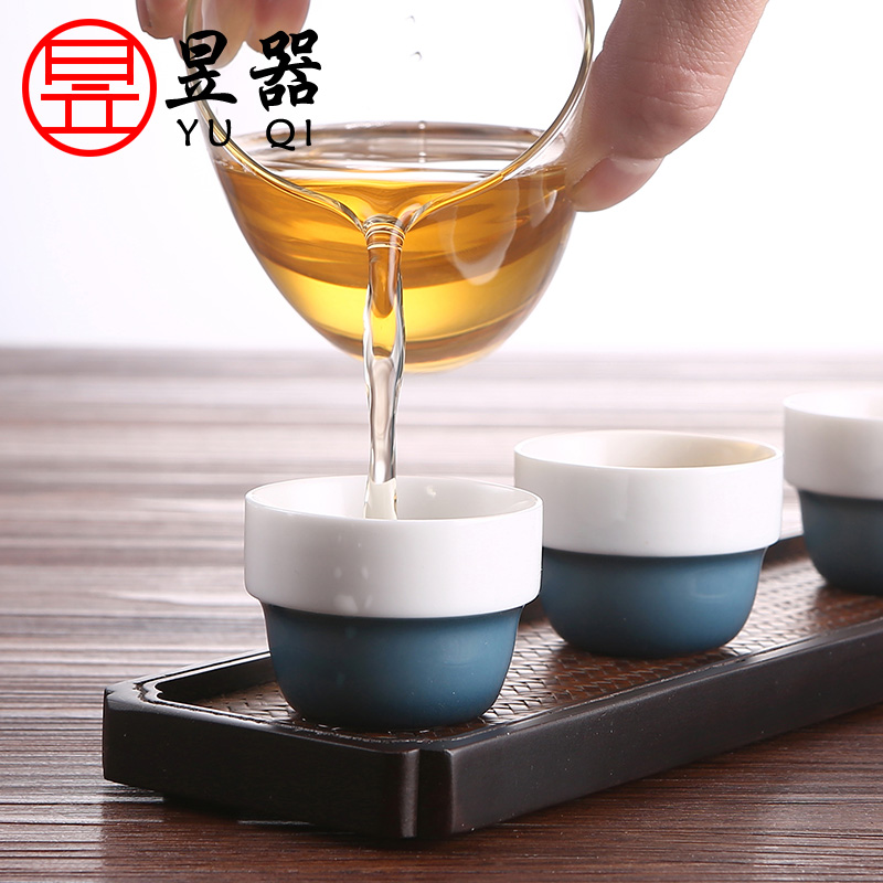 Yu is a portable travel kung fu tea set ceramic glass cup to crack a pot of four cups of is suing the car make tea