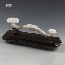 To the letter of the whole piece of natural white marble Ruyi ornaments living room wine cabinet jade decorations handmade crafts gifts