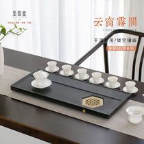 To the letter of the natural Wujin Stone tea plate red brick inlaid tea table home simple stone Tea Sea kung fu tea set