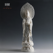 Zhixintang natural white marble dripping water Guanyin Buddha statue handmade Guanyin Bodhisattva home furnishings gift