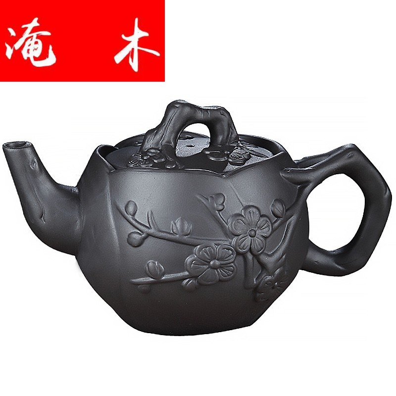 Submerged wood violet arenaceous mud zhu high - capacity name plum flower teapot household size suit filter 500 ml of kung fu tea set