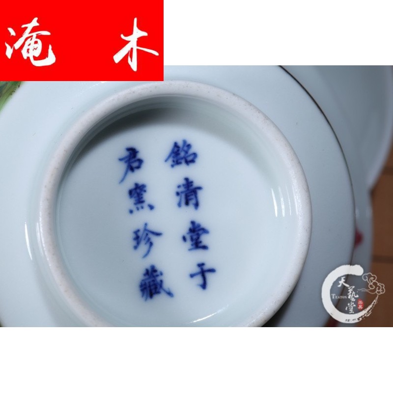 Submerged wood jingdezhen system of Ming the qing hall in jun hand - made porcelain enamel lotus tureen the spring breeze old your tea set