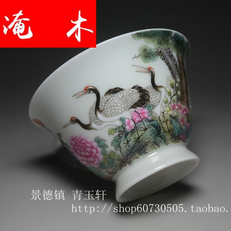 The Six cranes with spring wood jingdezhen fine powder enamel tureen tea with 3607 a