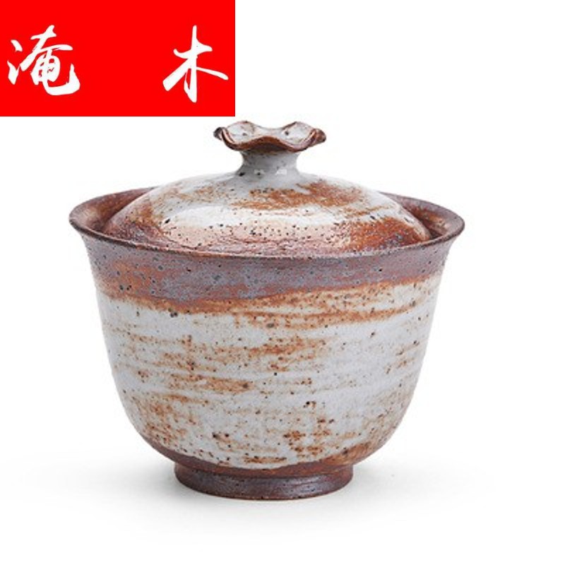 Flooded wooden Japanese style restoring ancient ways to burn only coarse pottery tureen three bowls of archaize work hand in hand to use to use ceramic cups