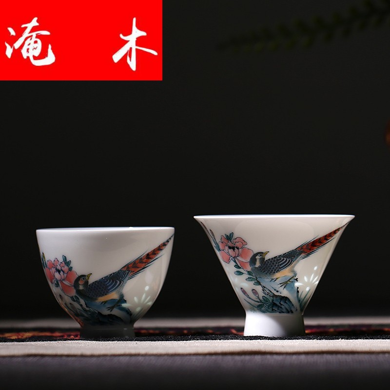 Submerged wood hand - made pastel sample tea cup jingdezhen ceramic cups beautiful celadon red kung fu tea cups of tea