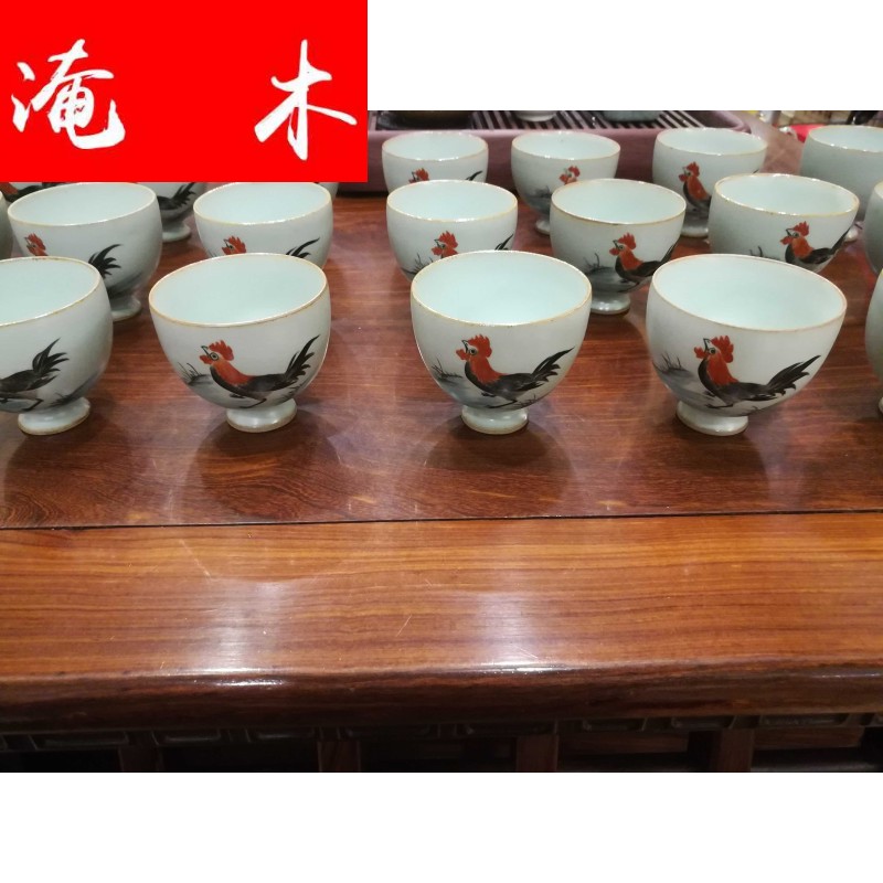 Submerged wood all hand hand draw pastel chicken master cylinder cups of jingdezhen ceramic tea set gift packaging special package