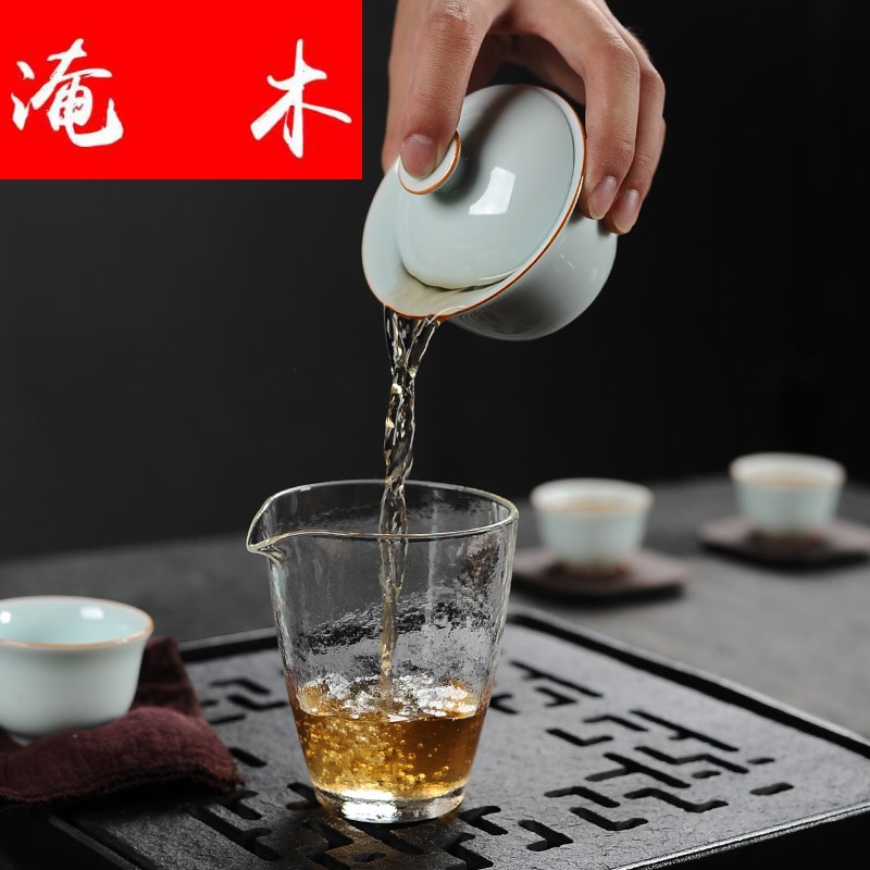Flooded wooden is suing travel kung fu tea set white porcelain tureen portable crack cup Japanese ceramic office filtering teapot