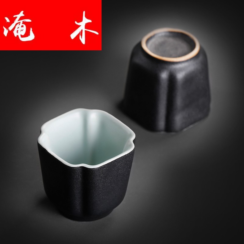 Submerged wood dehua coarse pottery cup mat single ceramic tea cup move cup sample tea cup household combination kung fu master