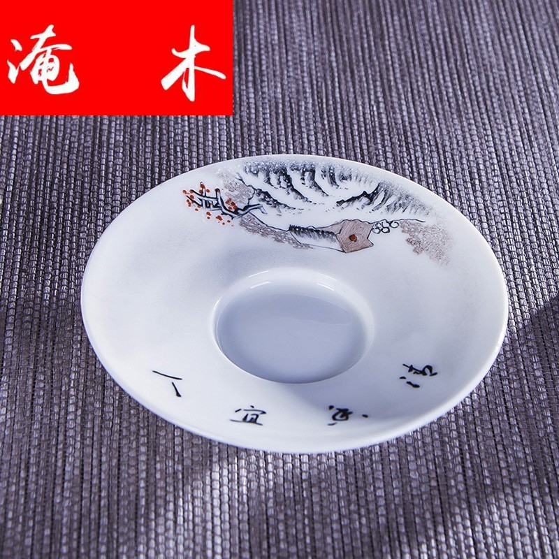 Submerged wood jingdezhen tureen hand - made ceramic tea set manually pastel snow three tubas catch bowl bowl of kung fu