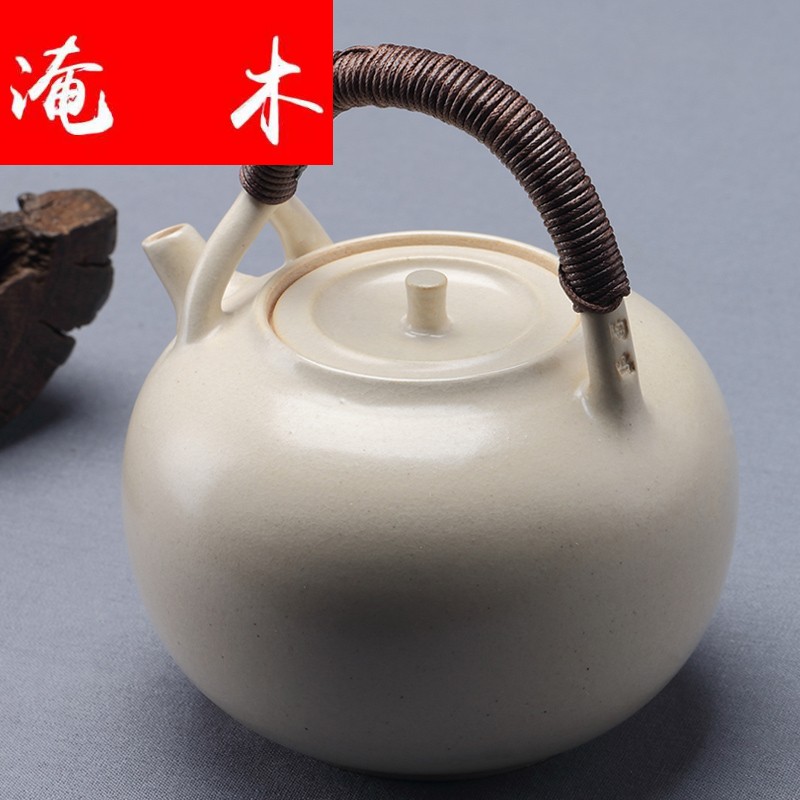 Submerged wood jingdezhen TaoMingTang tea pot of household ceramic pot of large girder ceramic POTS make tea kettle white clay