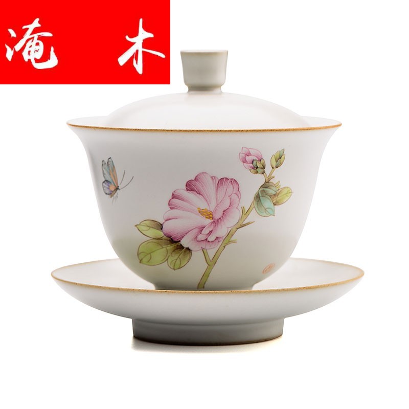 Flooded your up hand - made large wood piece only three tureen tea cups to leave but a jingdezhen checking ceramic bowl