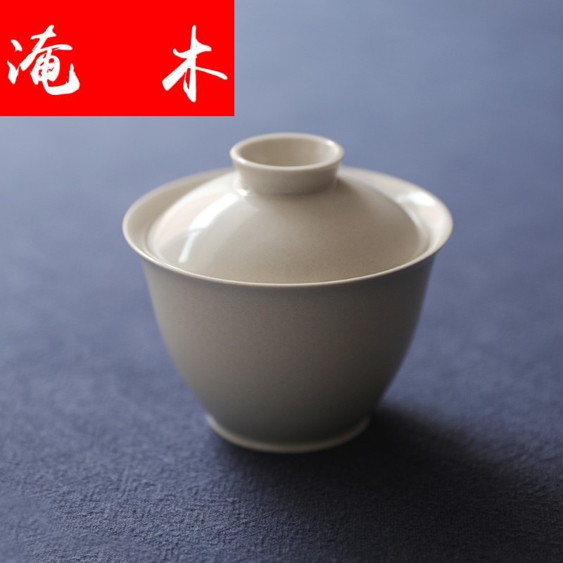 Submergence of jingdezhen ceramic plant ash wood, mud - all hand kung fu tureen cover cup tea cup tea cup cover