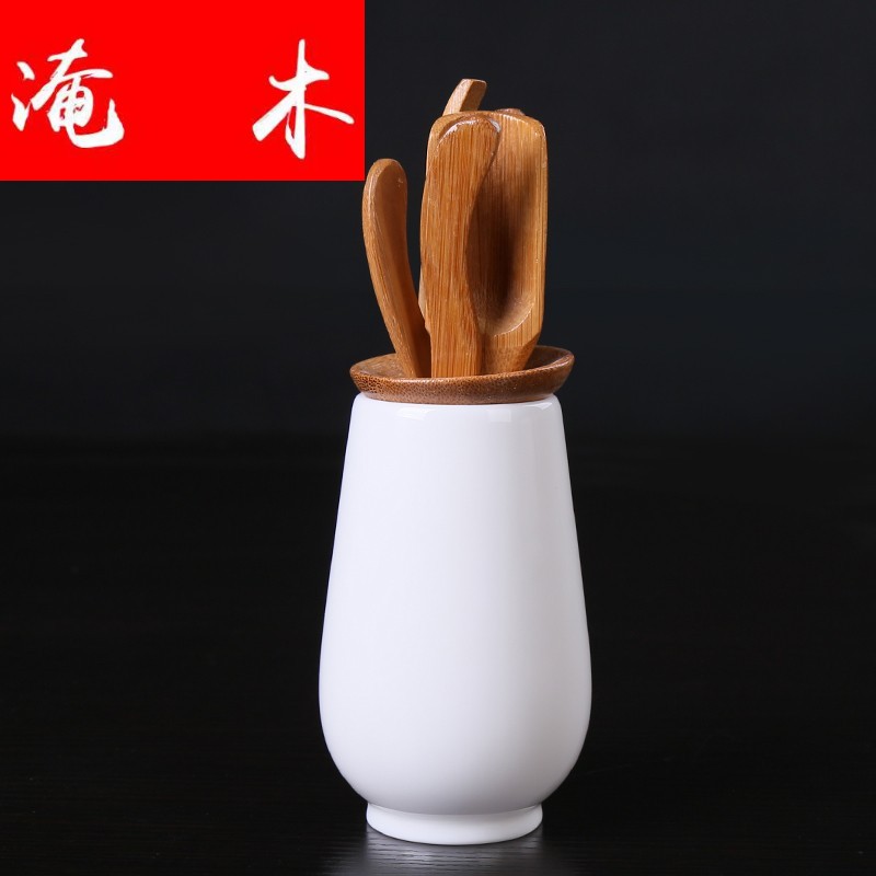 The Six gentleman wood dehua white porcelain tea kungfu tea sets accessories ebony wings wood tea spare parts