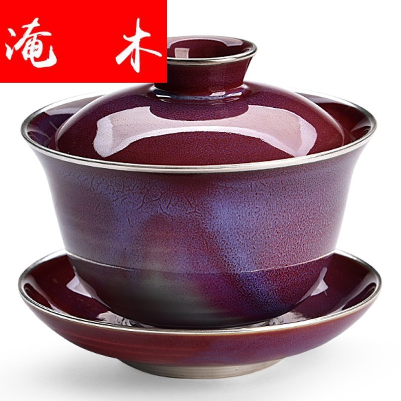 Submerged wood solid DE jun porcelain coppering. As silver tureen large bowl is archaize home kung fu tea tea cup