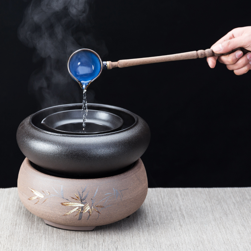 NiuRen household ceramic electric heating the boiled tea, the electric TaoLu suit black tea teapot teacup of steam temperature to use