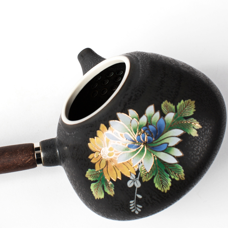 NiuRen rust glaze teapot with wooden handle, side put the pot of ceramic tea teapot manual kung fu tea set accessories