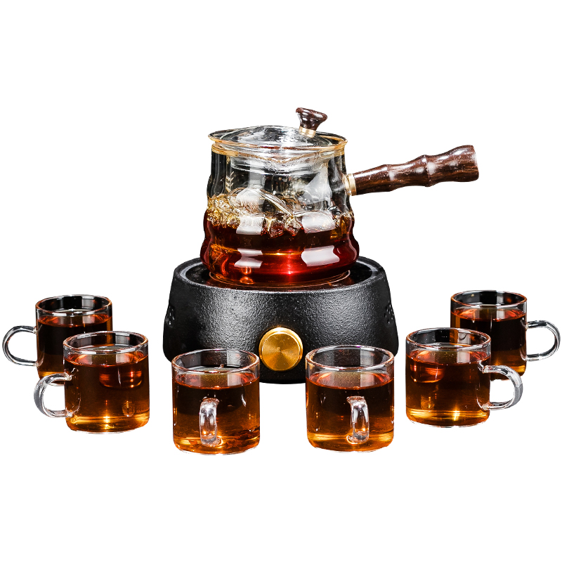 NiuRen glass cooking dual - use electric teapot TaoLu make tea tea ware household contracted steamer set transparent side put the pot