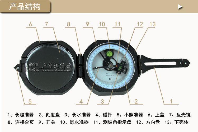 哈尔滨罗盘dqy-1型地质罗盘仪户外指南针户外指北针正品可开发票