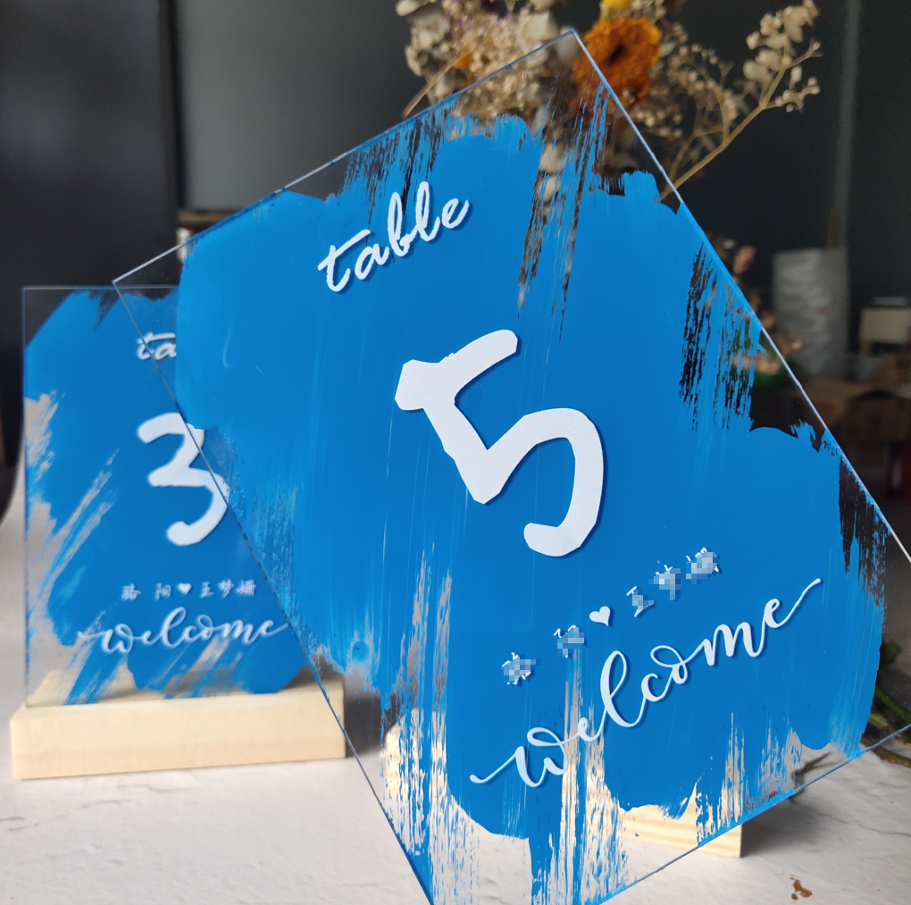 亚克力婚礼桌牌欧式排位结婚卡签到台创意婚宴座庆用品宴会台卡