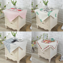 Cotton and linen bedside table cover Dust cloth Water proof washing machine cover Refrigerator cover Sun protection cover Microwave oven cover towel Nordic