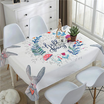 Tablecloth cloth art Korean cartoon style small fresh pastoral simple rectangular table cloth Coffee table cover cloth