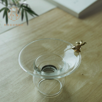 Pu Hao heat-resistant glass large tea leak transparent tea filter tea filter kung fu tea accessories tea filter