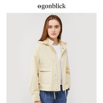 Nordic Moment Tooling Jacket Woman 2021 Fall new design Feel Pocket Tide Jacket Fashion Jacket with cap windsuit