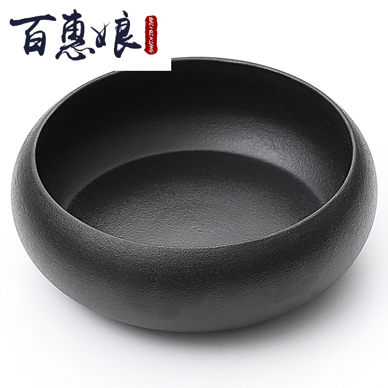 (niang, black pottery tea wash in hot ceramic cylinder large writing brush washer wash to wash bowl with water, after the kung fu tea accessories