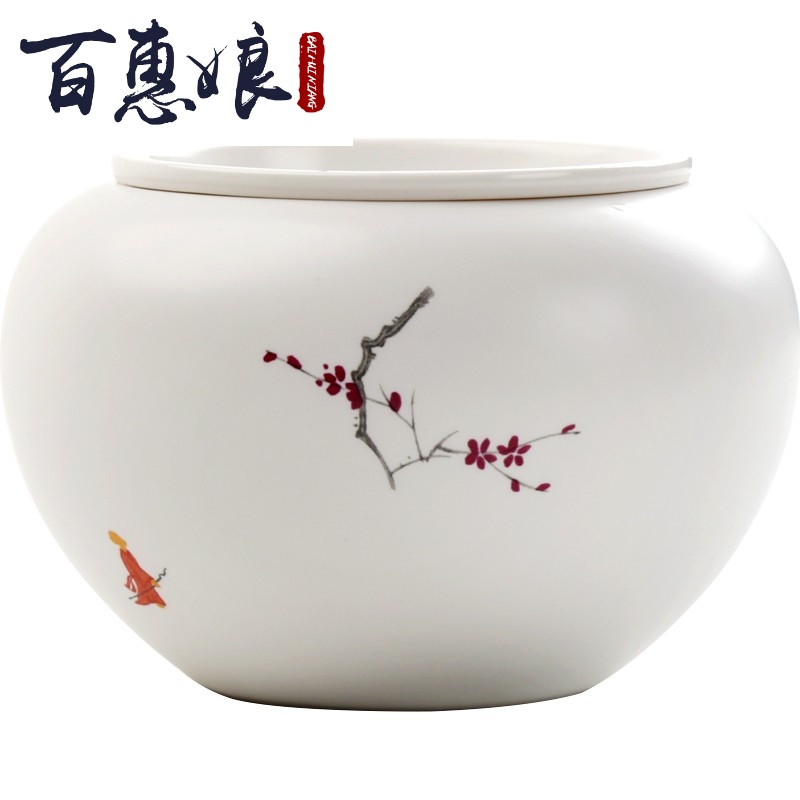 (through the snow niang mei ceramics found built water in hot tea to wash to the trumpet with cover dou fang water jar washing dry tea