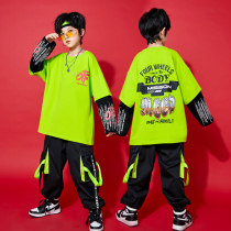 Street dance Childrens boomer boy hip hop suit Chaubou girl hiphop clothing Fried Street Loose rack Drum Kids Clothes