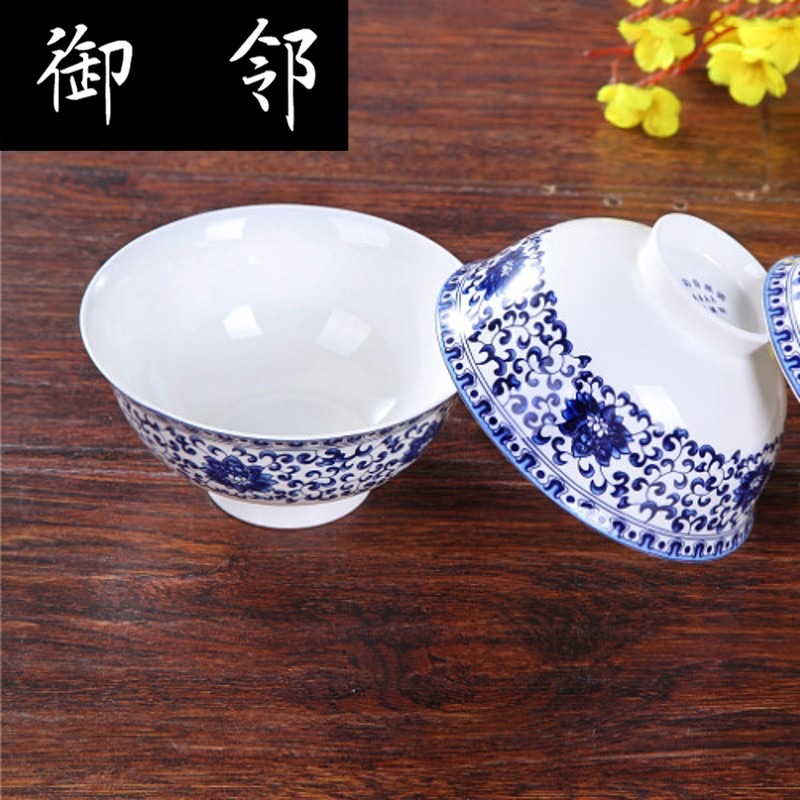 Propagated jingdezhen ceramic bowls of glair blue and white ipads plate suit household tableware suit gift porcelain