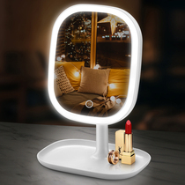 led makeup mirror home desktop Female Beauty Mirror desktop with light light supplement mirror dormitory folding portable vanity mirror