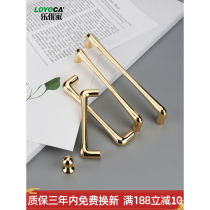 European-style bright gold luxury crystal handle diamond wardrobe door handle high-end modern cabinet single hole