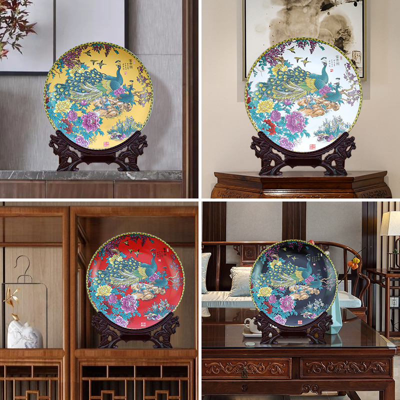 To jingdezhen ceramic furnishing articles furnishing articles decoration plate diy prosperous figure disk hang dish dish