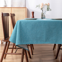 Shake sound The same thickened cotton and linen simple tablecloth waterproof and oil-proof wash-in dining table fabric Coffee table net red tablecloth Nordic