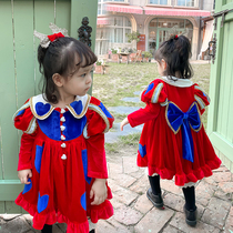 Loretta Girls Dress Spring Autumn New Foreign Air White Snow Princess Dress Christmas Gown Dress Child Fluffy Dress