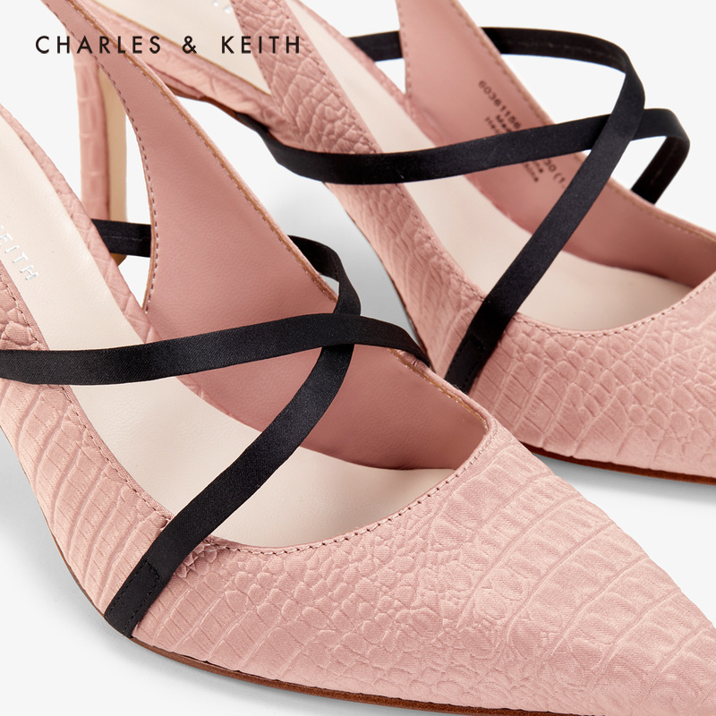 Полуботинки CHARLES & KEITH CK160361156 крест-ремешок женские слинг на высоких каблуках
