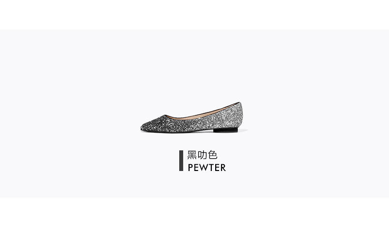 chanel漸變複刻 CHARLES KEITH平底鞋 CK1-70580090 漸變亮片尖頭單鞋休閑女鞋 chanel漸變包