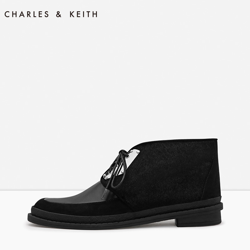 CHARLES&KEITH 平底鞋女 CK1-90360215 透气英伦风休闲鞋 短靴女产品展示图5