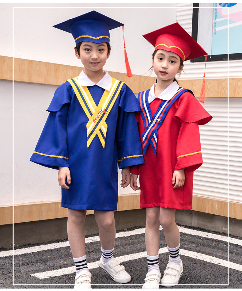 儿童博士服小学生幼儿园博士服学士服演出服博士帽毕业照服装礼服